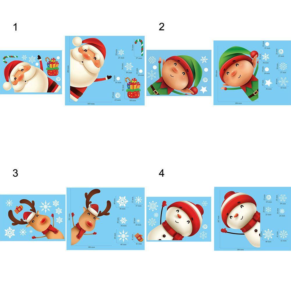 Home Decoration Deer Santa Claus Merry Christmas Xmas Decals Wall Stickers