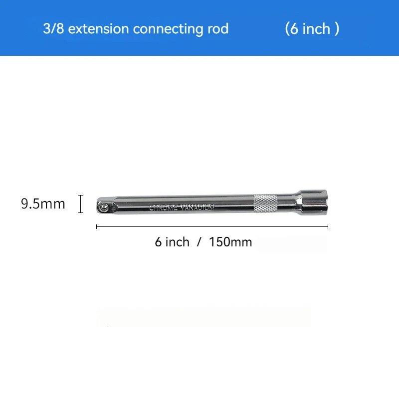 1/4 3/8 1/2 Socket Ratchet Wrench Extension Bar 50/75/100/125/150/250mm Long Bar Steering Sleeve Connecting Rod Accessories