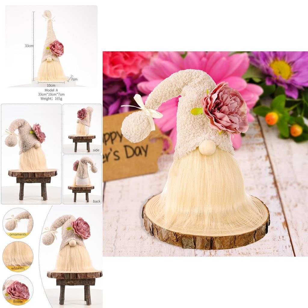 Charming Carnation Rudolph Plush Doll For Mother's Day Celebration Gift Decor