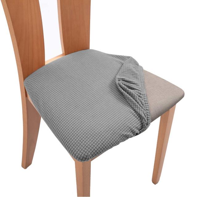 Waterproof Chair Cover Polar Fleece Stretch Cushion Dining Chair Cover Case Easy Install Furniture Protector 1 Pcs Home Decor