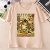 Sumo Cat TShirt Japanese Style Funny Cat Tee Casual Round Neck Printed Cotton T Shirt Streetwear Summer Casual Short Sleeve