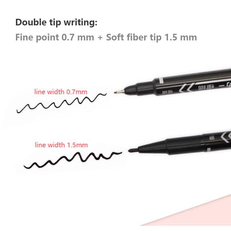 10Pcs Waterproof Marker Pens Durable Oily Ink Fast Drying Thick Head For Signature Express Logistics & School Black Red Blue Pen