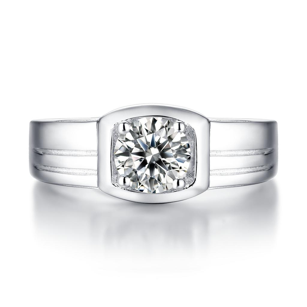 Tancise Man Classic 925 Sterling Silver  Moissanite Ring Ladies Jewelry Wedding Promise Party Gift