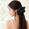 Elegant French Pastoral Floral Pleated Hair Tie with Exquisite Lace