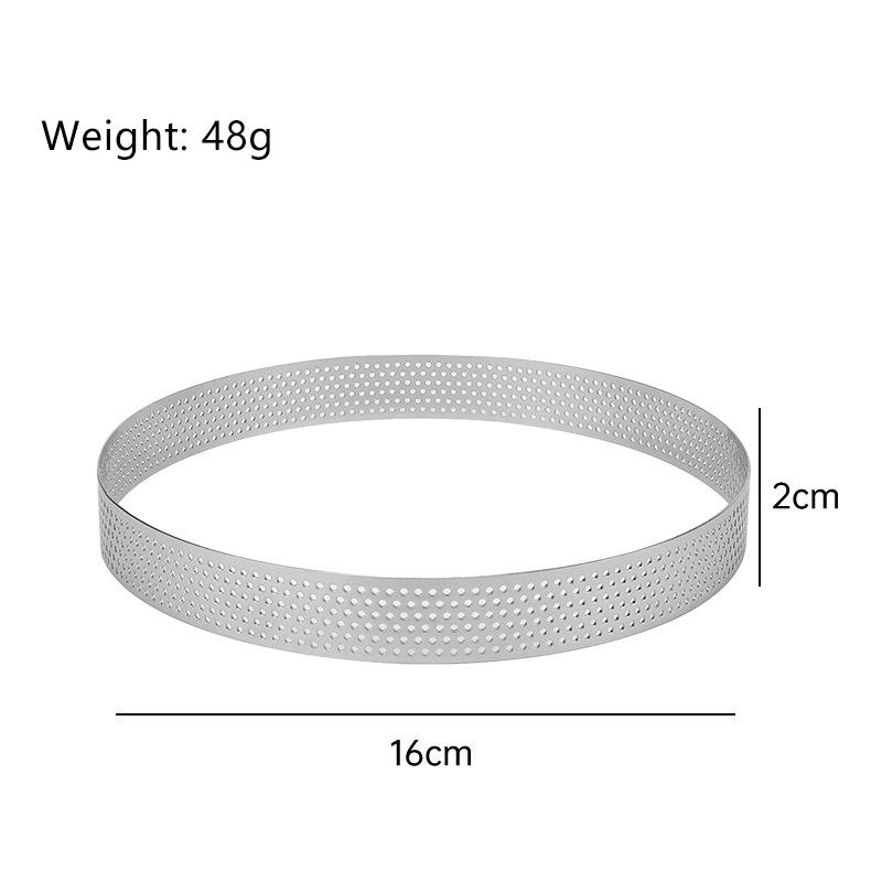 Stainless Steel Mousse Cake Mold Heat-Resistant Perforated Round Tart Ring Cookies Pastry Circle Cutter Mold Baking Tools