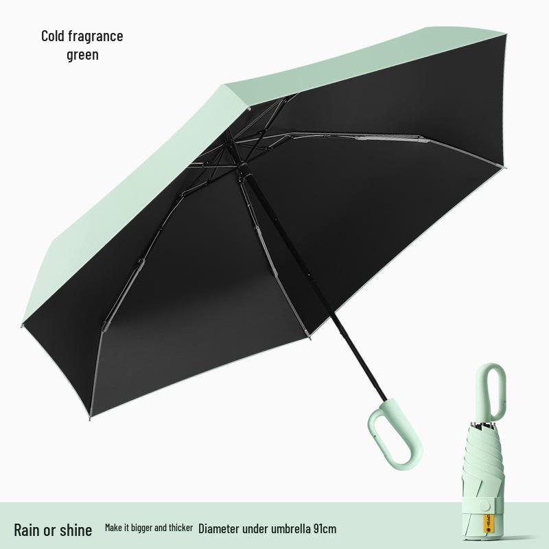 Douyin Popular Portable Round Five-Fold UV Protection Dual-Use Umbrella