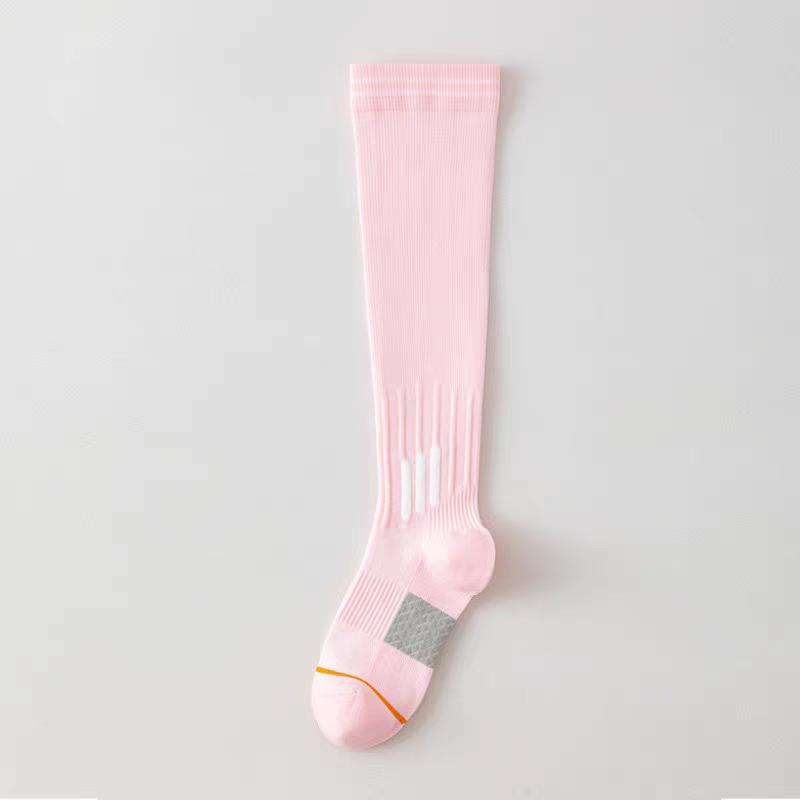 

Летние спортивные носки до икры для женщин, для фитнеса, бега, скакалки, для похудения ног под давлением, компрессионные чулки, длинные 1 pair розовый