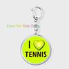 Classic Sports I Love Tennis Keychains for Accessories Bag Hobby Bike Car Keyrings Jewelry Friends Father Boyfriends Gifts