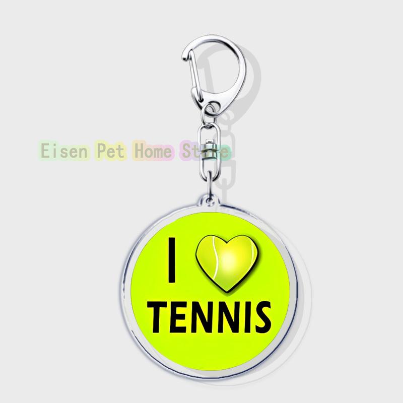 Classic Sports I Love Tennis Keychains for Accessories Bag Hobby Bike Car Keyrings Jewelry Friends Father Boyfriends Gifts