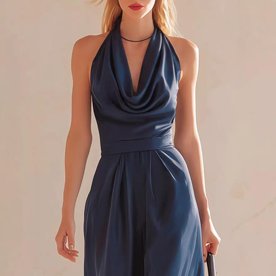 Amazon Europa e Stati Uniti transfrontaliero estate 2026 nuovo abbigliamento da donna alla moda e sexy senza maniche con scollo a V senza schiena tuta