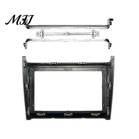 Car Navigation Console Bezel 9 Inch Radio Dash Kit for Volkswagen 2014, Stereo Fascia Panel Vehicle Installation with Mounting Brackets Screws, Center