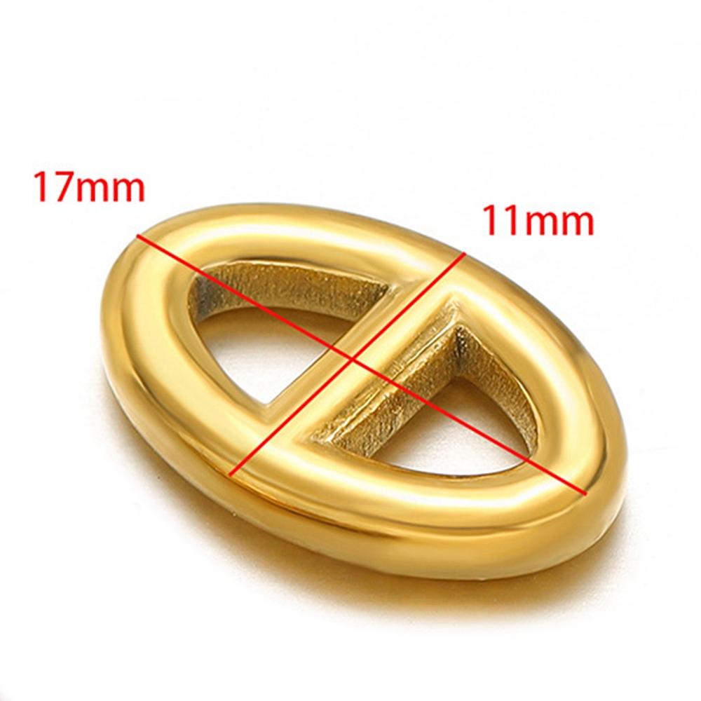 PandaHall 10pcs Multi-Size Stainless Steel Pig Nose Connector charms Tarnish Resistant for DIY Earrings Necklace Jewelry Making