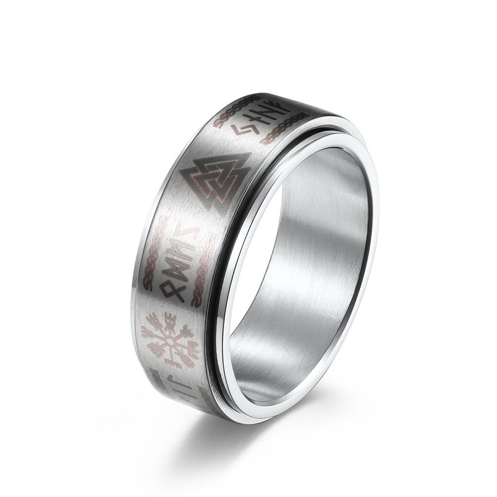 Vintage Edelstahl Odin Nordischen Viking Rune Ringe Für Männer Frauen Kühlen Spinner Fidgets Ringe Retro Nordic Amulett Schmuck Geschenke