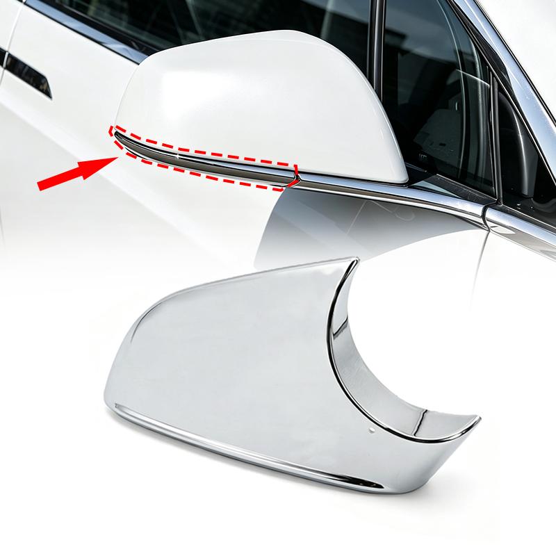 Cache Inférieur de Rétroviseur Extérieur Chrome Brillant Gauche 2177.3005 Droite 2177.3006 Compatible Tesla Model X 2016-2021 Boîtier Bas de Rétroviseur