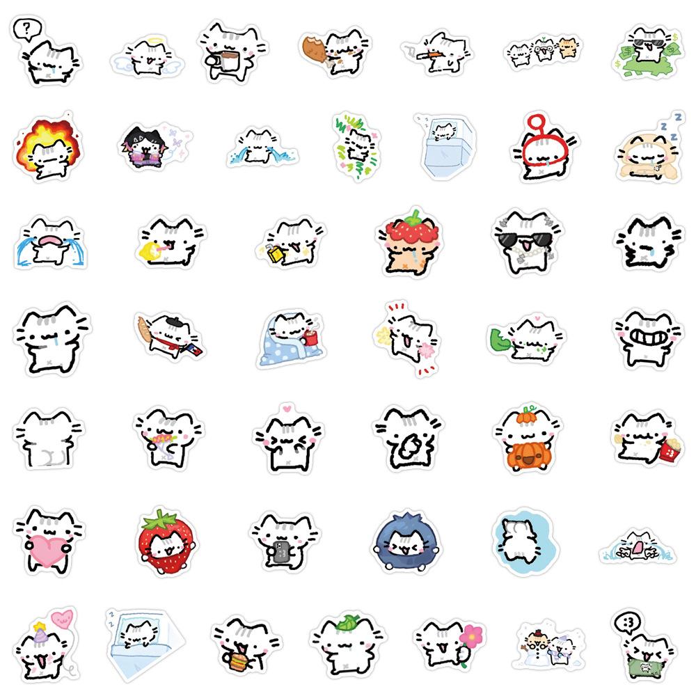 10/30/90pcs Kawaii Basil Cat Cartoon Stickers Cute Anime Kitten Graffiti Decals Laptop Suitcase Guitar Phone Sticker