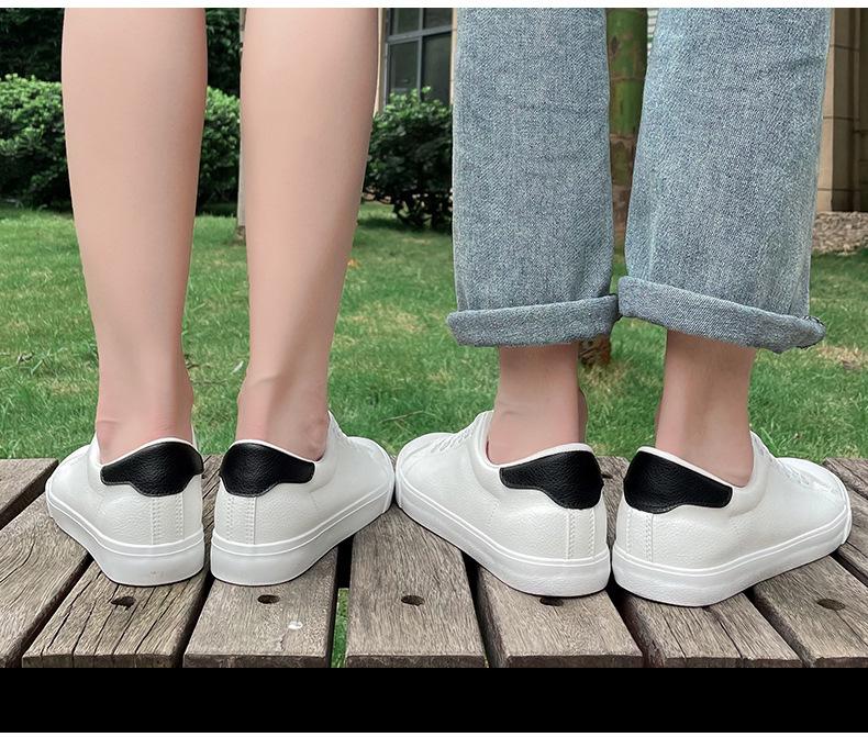 Korean-Style White Unisex Sneakers: 2025 Flat Sport Shoes for Teens, Students & Couples