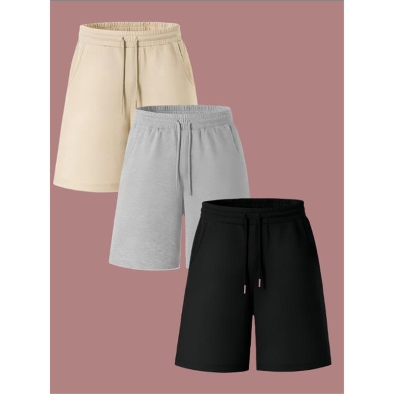 Terry Heavy Cotton Shorts Men's Summer Wear Loose Casual Sports Pants Japanese Solid Color Five Point Pants