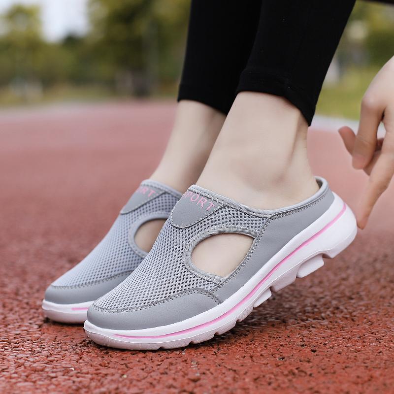 Zapatillas de Verano Superficie de Malla Transpirable Ultraligera Conveniencia Interior y Exterior Zapatillas de Gran Escala para Hombres Zapatillas de Exterior para Mujer