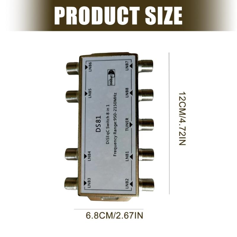 Professional 8 Input 1Output Satellite TV Signal Switching With Plating Design For Satellites TVs & Security Systems