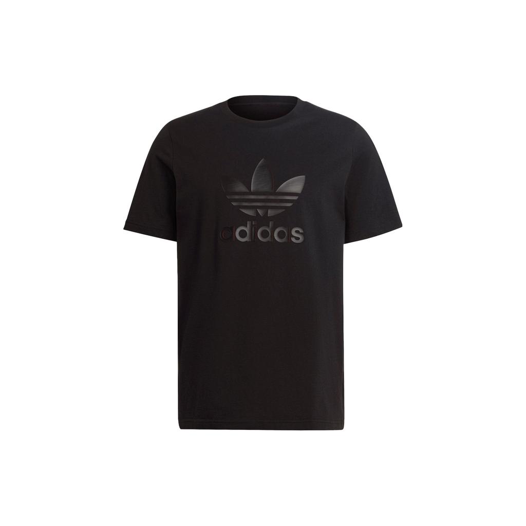 Adidas Logo Letter Print Crew Neck Short Sleeve T-Shirt Men Tops Black H13489
