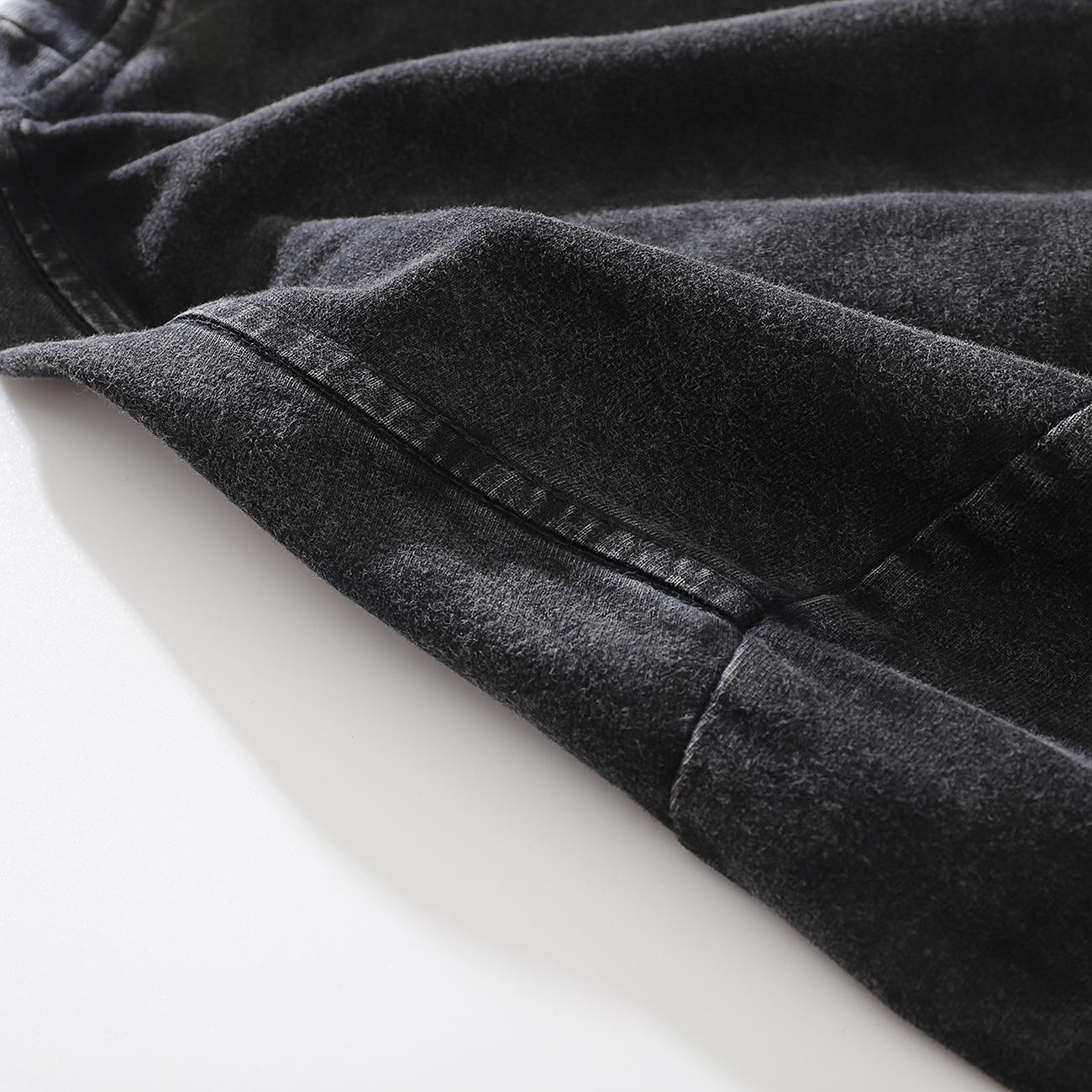 Футболка унисекс с винтажным принтом Heren Streetwear Gewassen Zwart 2024 XXL чёрный — фото 5