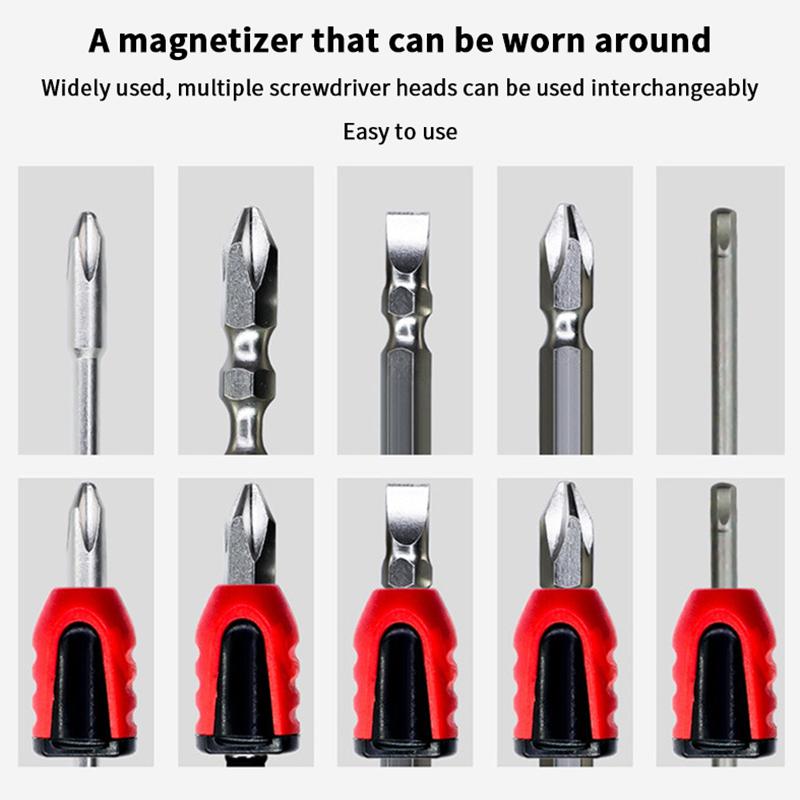 2Pcs Screwdriver Magnetizer Drill Bit Protective Covers Strong Ring Demagnetizer Easy To Adsorb Metal Screwdriver Protective Cov