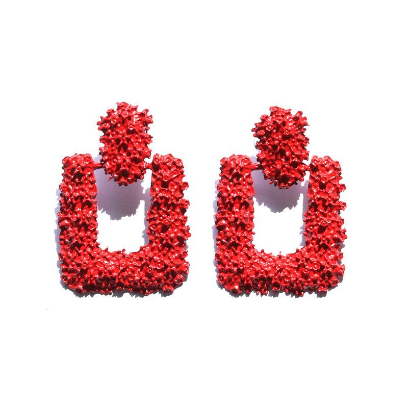 Geometrische Ohrringe mit Wassertropfenrelief für Damen - Retro-Mode, ethnischer Stil, kreatives rundes und quadratisches Design.