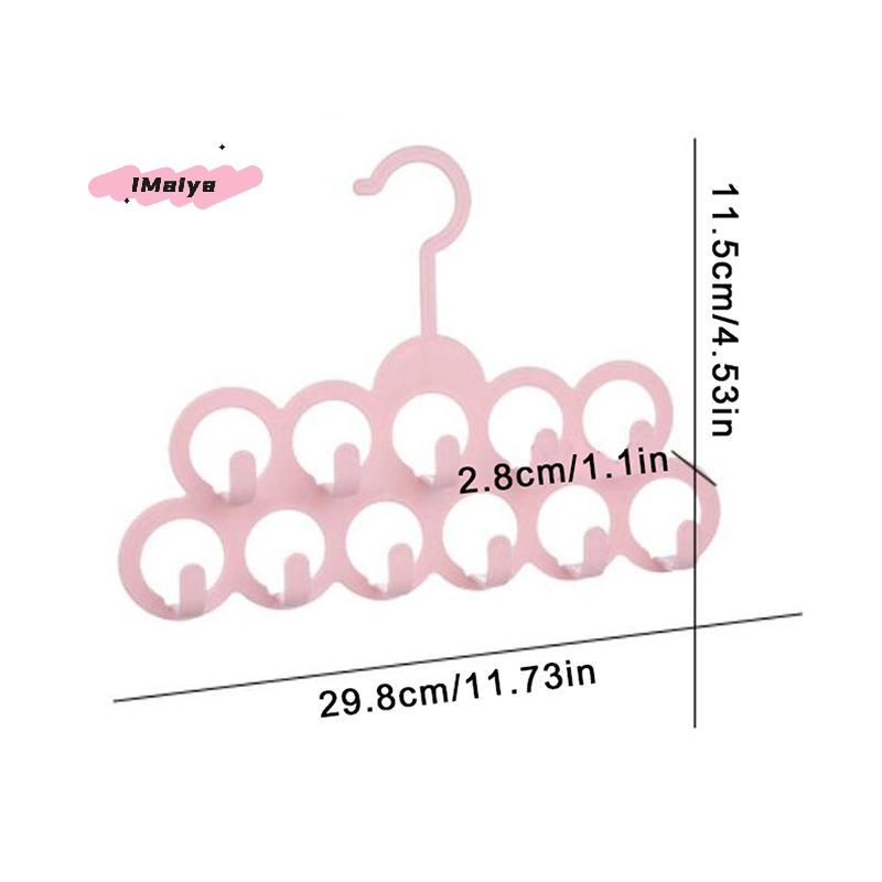 M-11-Hole Bathroom Storage Rack Plastic Hanger Organizer Space Saving Closet for Scarves Belts Ties Hats Towels Bags Purse Dorm