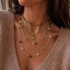 Bohemian Layered Necklace Set Vintage Colorful Stone Beaded Sweater Chain Women