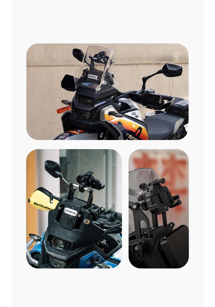 Five-Piece Direct-Connect Shock-Absorbing Mobile Phone Bracket for Motorcycle & Electric Vehicle Handlebars
