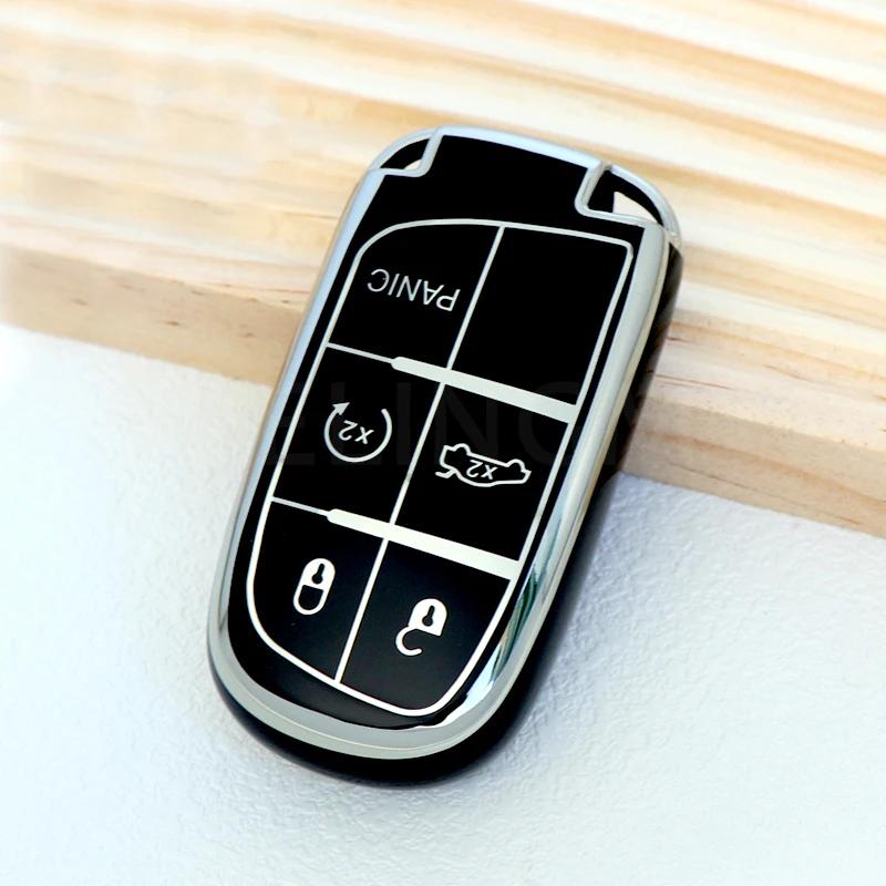 New TPU Car Remote Key Case Cover Shell, For Jeep Renegade Grand Cherokee Dodge Ram Charger 1500 Challenger Chrysler 300C Travel