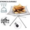 Foyer Portatif Extérieur Grille en Acier Pliante Support de Feu Poêle Chauffage au Bois Matériel de Camping Jardin Arrière Avec Sac de Transport