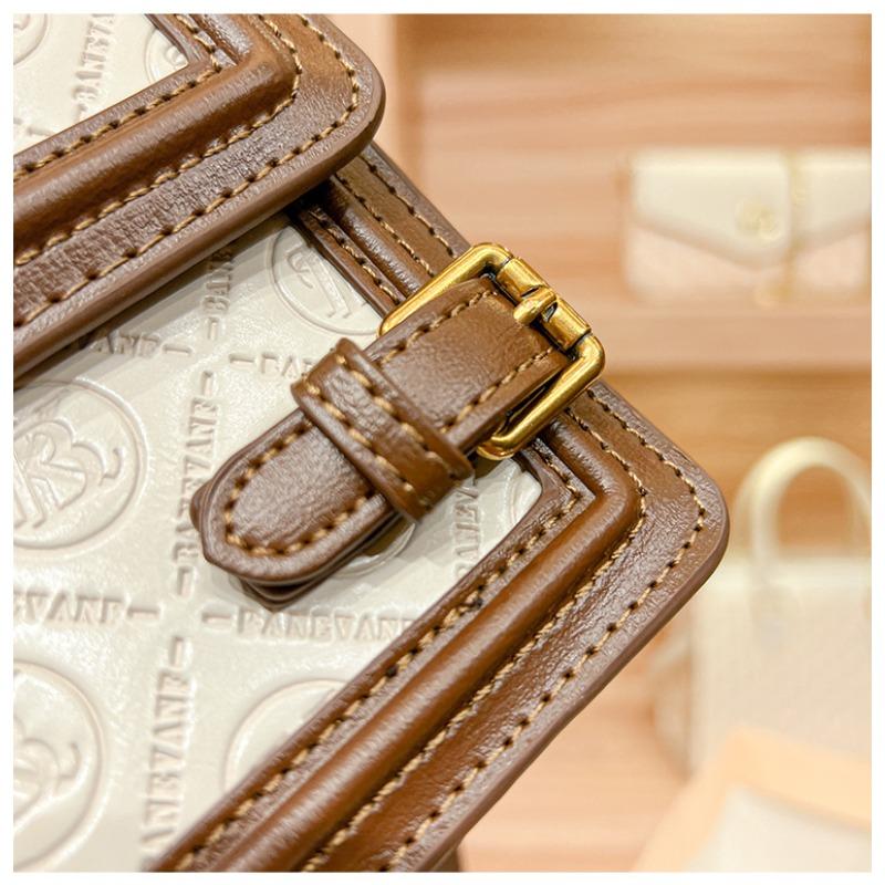 Simple Genuine Leather Handheld Women's Bag Small Square Bag 2023 New Trend Versatile Fashion Niche One-shoulder Crossbody Bag Summer