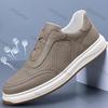 Fashion Men's Slip on Leather Shoes Autumn New Hollow Breathable Fashion Casual Shoes Comfortable Height Increase Outdoor Non Slip Flats
