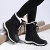 Women Waterproof Cotton Shoes High-top Snow Boots Fashion PU Leather Plush Boots Winter Outdoor Casual Shoes
