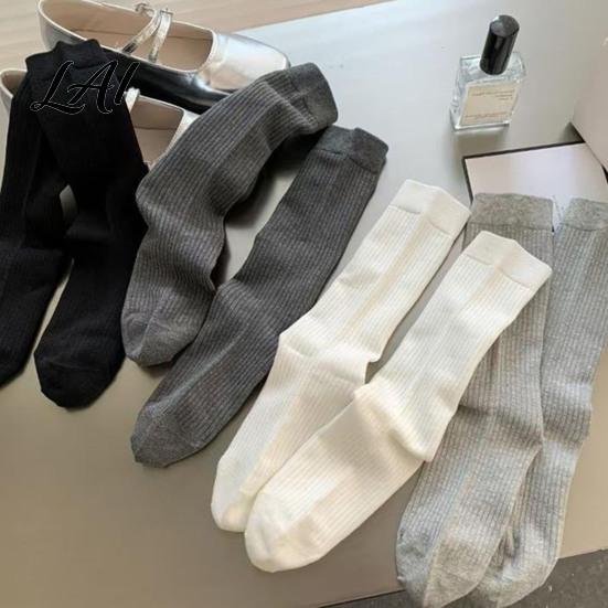 Comfortable Daily Wear Socks Women Crew Socks Ribbed Knit for Autumn Winter Minimalist Solid Non Slip Fitness Color Soft Breathable Stretchy Casual