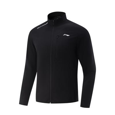 Li Ning Série Ténis de Mesa Desportivo Casual Minimalista Cor Sólida Gola Alta Manga Comprida Corta-vento Unissexo Roupa Exterior Preto AFDV919-1