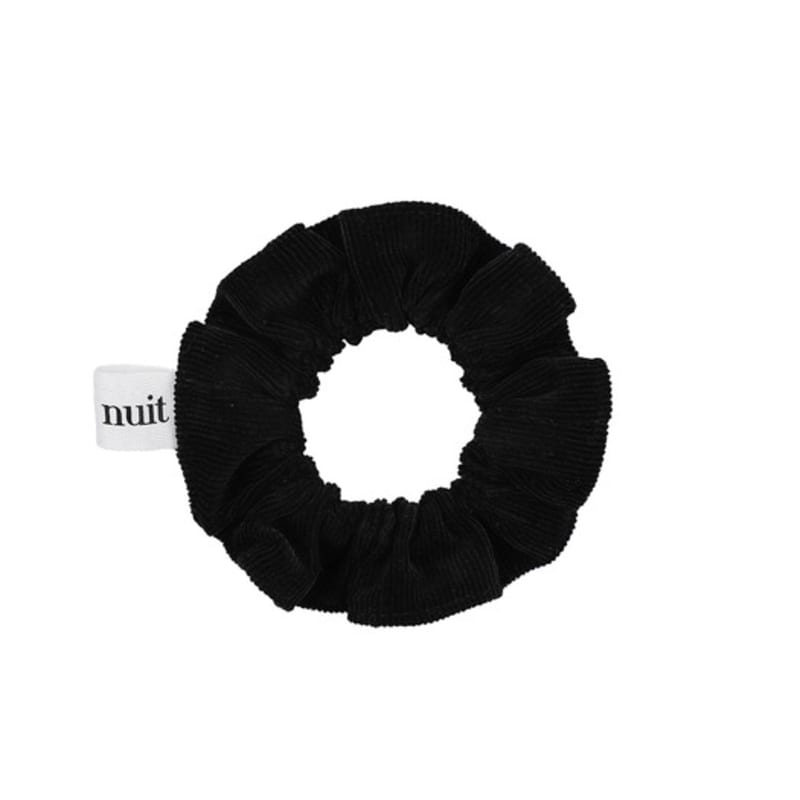 Aube Nuit Cozy Corduroy Winter Hair Scrunchie Winter Black XS