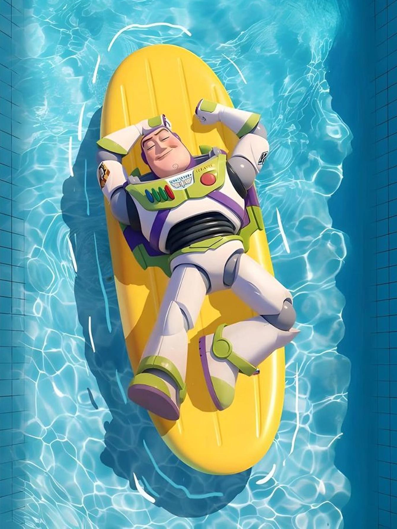 

DIY Diamond Painting Buzz Lightyear Surfing Cross Stitch Kit Mosaic Art Diamond Painting Full Circle Diamond Home Decoration Round 20x30cm