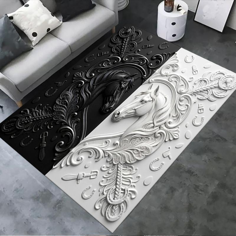 

2025 New B&W Animals Carpet Rug for Living Room Bedroom Home Sofa Decoration,Kids play Non-slip Floor Mat32 40x60cm( 15x23in )