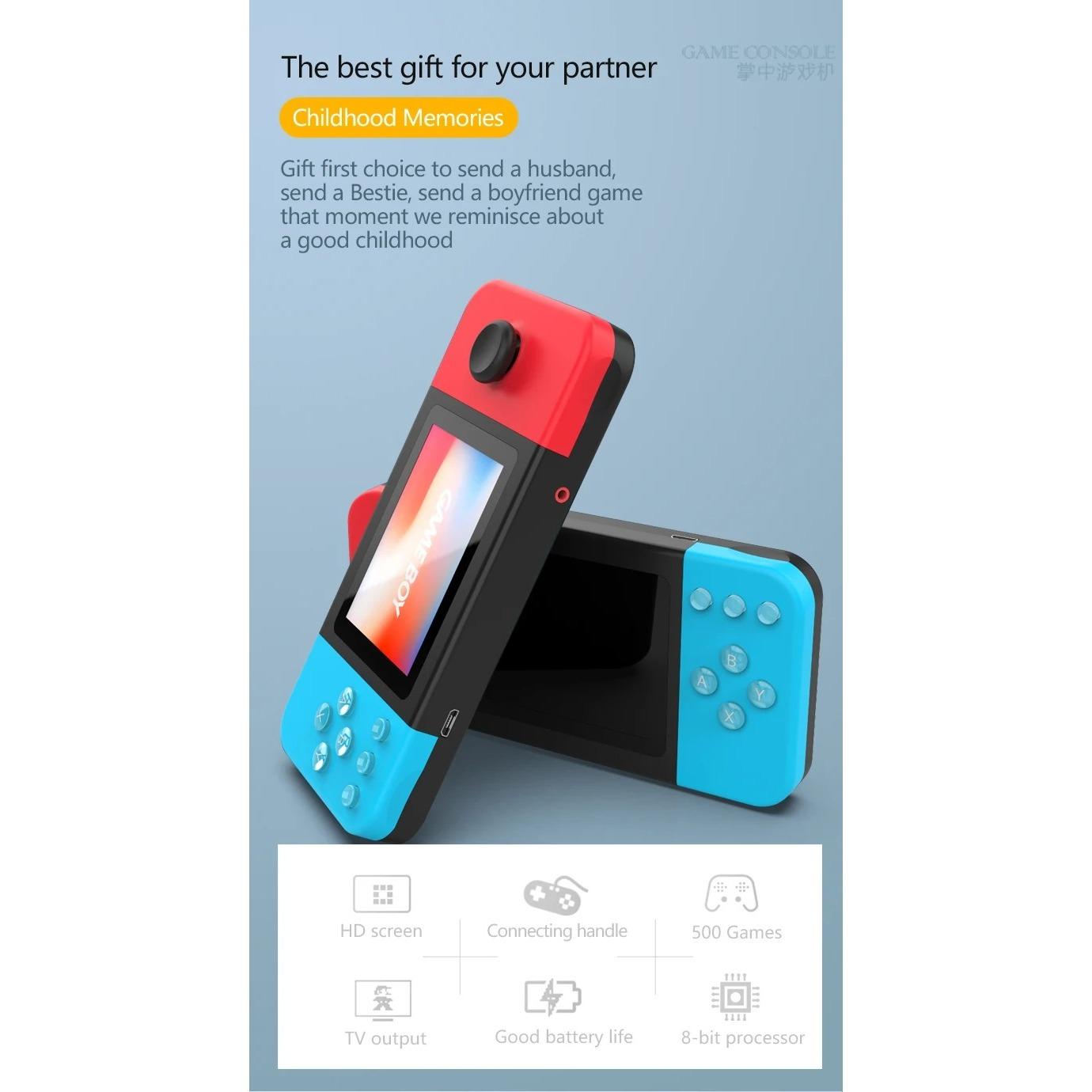 Новая цветная HD-экран мини портативная игровая консоль 8 бит классика 500 ретро видео — фото 11