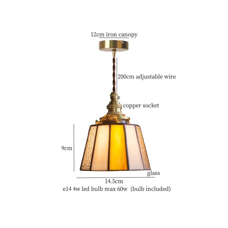 IWHD Japanese Vintage LED Pendant Light Fixtures Living Room Bedroom Cafe Loft Decor Kitchen Copper Colorful Glass Hanging Lamps