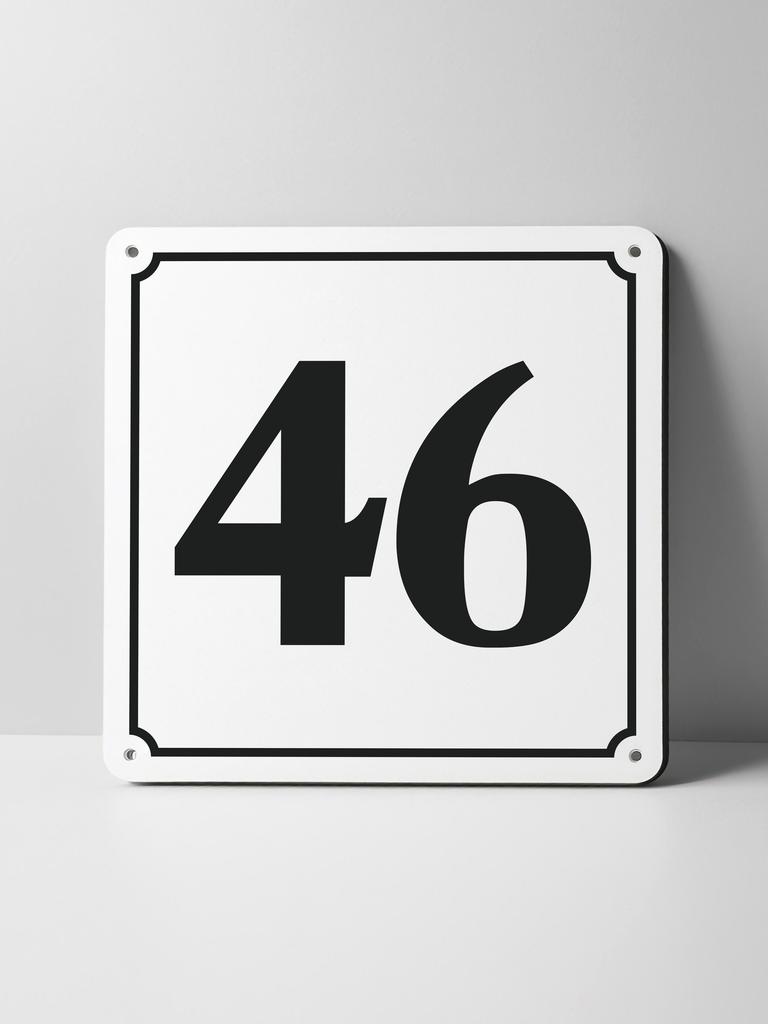 Metal Sign Black House Number On White Background Outdoor Wall Art Decor