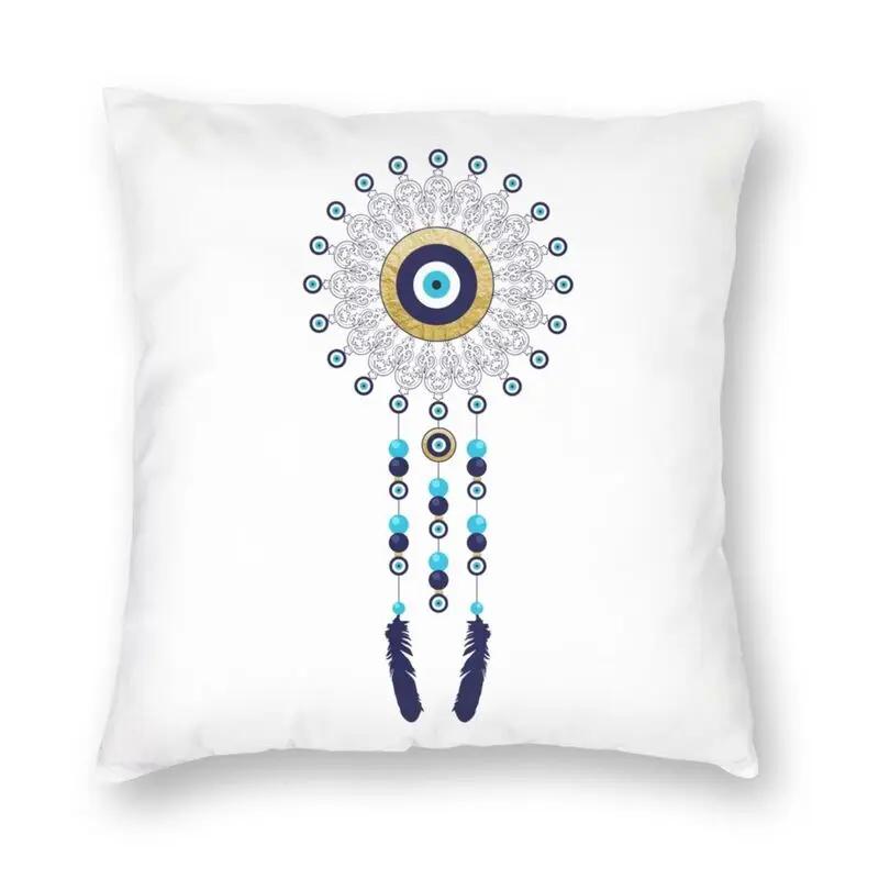 Turkish Evil Eye Cushion CoverPrint Mediterranean Amulet Throw Pillow for Sofa  Case Home Decor Decorative