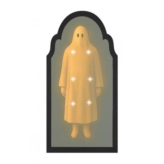 

Зеркало-призрак на Хэллоуин, жуткое зеркало-голограмма с призраком и скелетом, со светодиодной подсветкой для украшения дома и спальни на Хэллоуин S Warm light