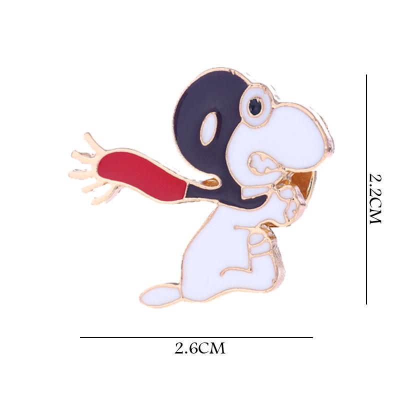 Snoopy Cartoon Brooch: Cute Anime Badge for Bags, Uniforms, Scarves - Creative Gift for Students & Men