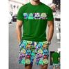 Modisches Lässiges Herrenanzug 3D Lässiger Farbdruck Sommer T-Shirt Shorts Einfach