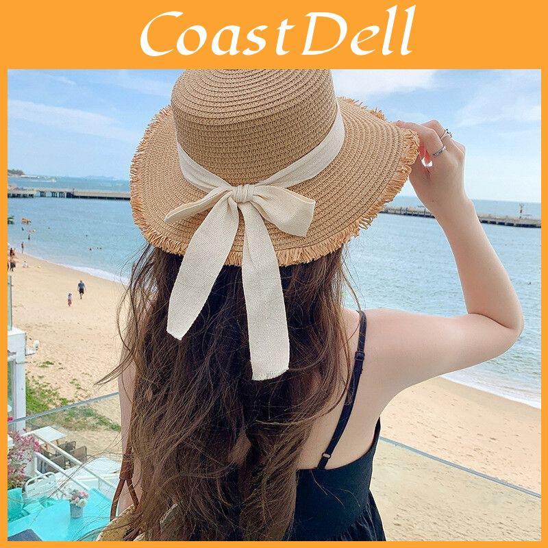 Womens Flat Top Sun Hat With Breathable Straw Material For Outdoor Activities