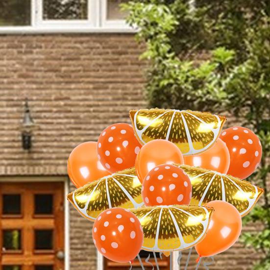 1 Set Lovely Watermelon/Strawberry/Orange/Pineapple Fruit Balloons Set DIY Party Scene Layout Aluminum Film Balloon Kids Inflatable Toy Fruit Party