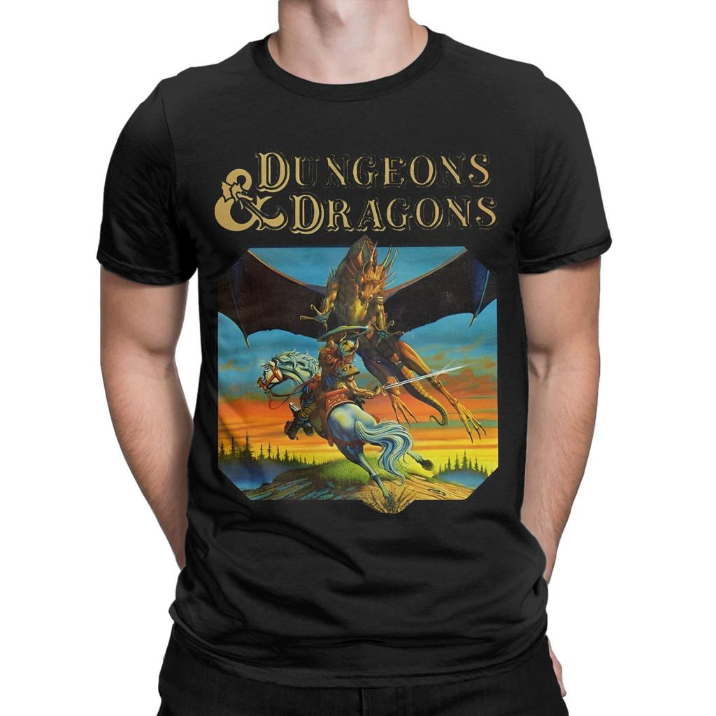 Dungeoned and Dragon BLUE  Tee Shirt for Men Women New Arrival T Shirts  Cotton Clothing